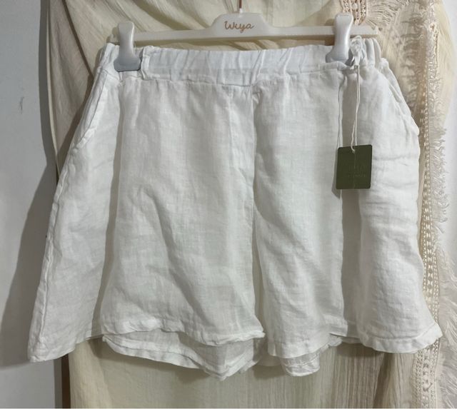 Shorts lino blanco. Nuevos