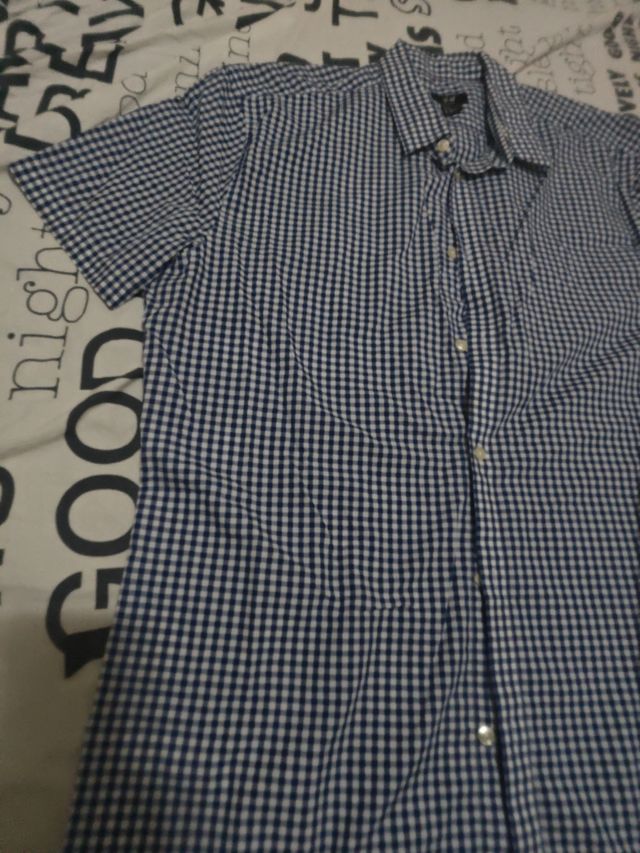 Camisa cuadros azul-blanco
