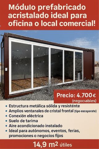 ¡Módulo prefabricado acristalado ideal para oficina o local comercial!