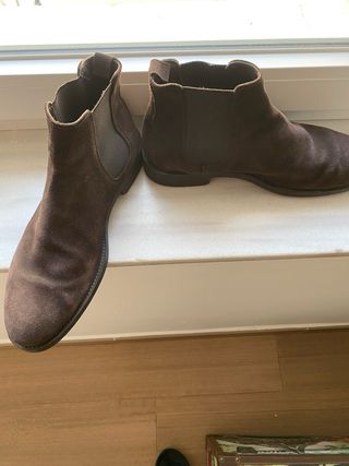 Botines de ante marrón Zara