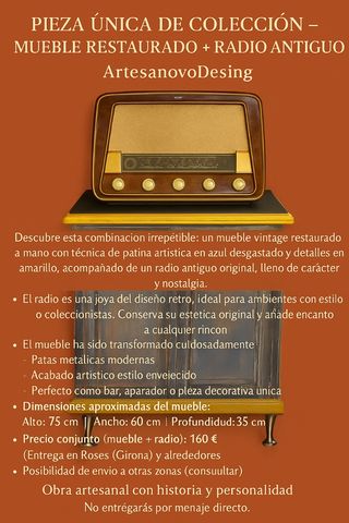 'Radio Antigua + Mueble Vintage