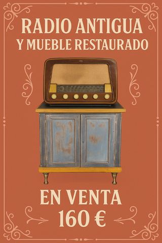 'Radio Antigua + Mueble Vintage