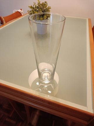 Jarrón de cristal transparente
