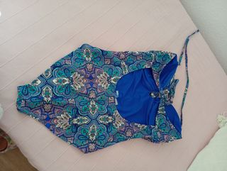 Bañador azul estampado