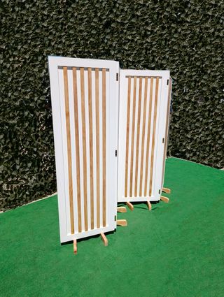 BIOMBO DE MADERA DE PINO PLEGABLE