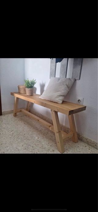 Banco madera maciza recibidor