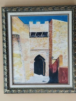 Cuadro pintado a mano - Paisaje urbano