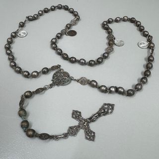 Rosario plata antiguo de colección