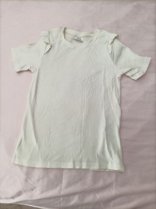 Camiseta Zara niña blanca