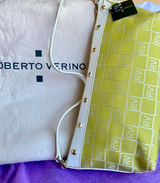 SUPERREBAJA. Bolso Roberto Verino - Verde & Blanco