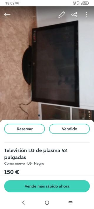 TV LG Plasma 42" - Como nueva