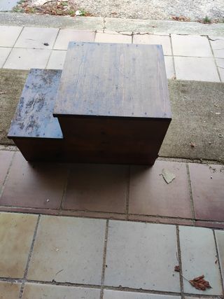 Escalera pequeña 2 peldaños madera