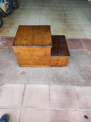 Escalera pequeña 2 peldaños madera