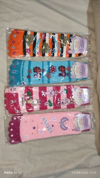 Calcetines de dedos mujer: 4 pares