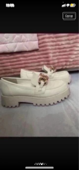 Mocasines plataforma beige-dorado