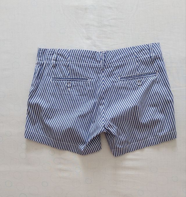 Pantalon corto/Shorts mujer rayas azul-blanco, 38