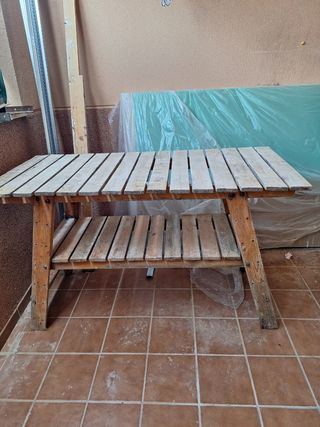 Mesa trabajo madera rústica