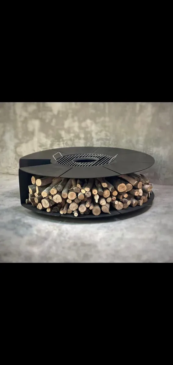 Mesa fogata exterior gris / braseros a medida