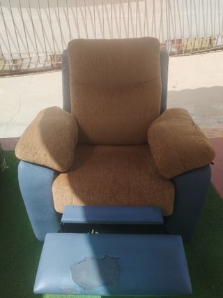 Sillón relax marrón y gris 