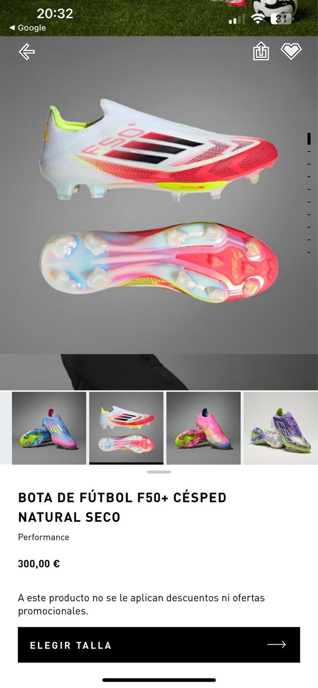 Adidas F50+ performance