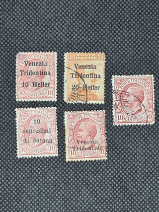 4 francobolli Regno d'Italia