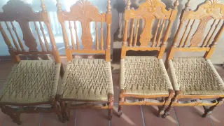 4 Sillas madera estilo rústico