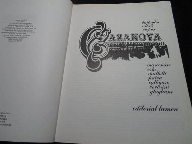 Libro cómic CASANOVA (1984)