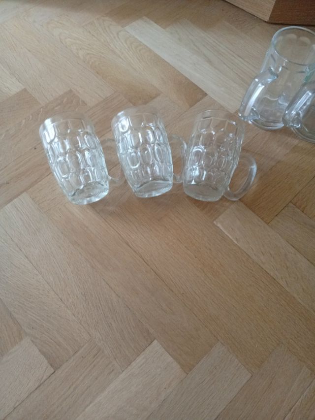 5 Jarras Cerveza Cristal