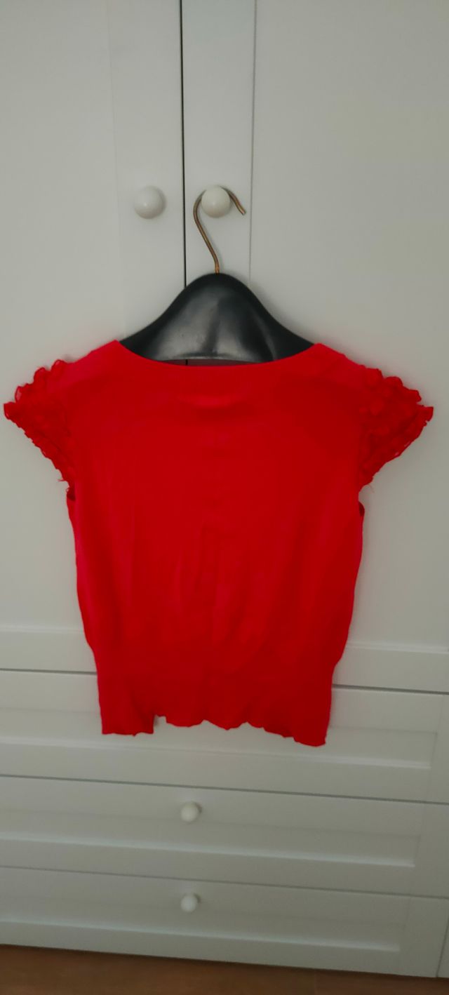 Rebeca roja MNG c/volantes en manga- S