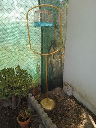 Colgador pajarera dorado