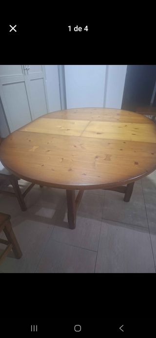 Mesa extensible madera maciza. Regalo las sillas 