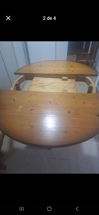 Mesa extensible madera maciza. Regalo las sillas 