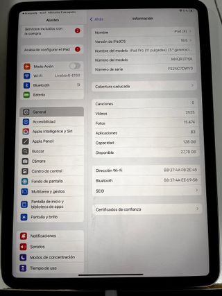 iPad Pro 11" (3a gen, 128GB) Plata