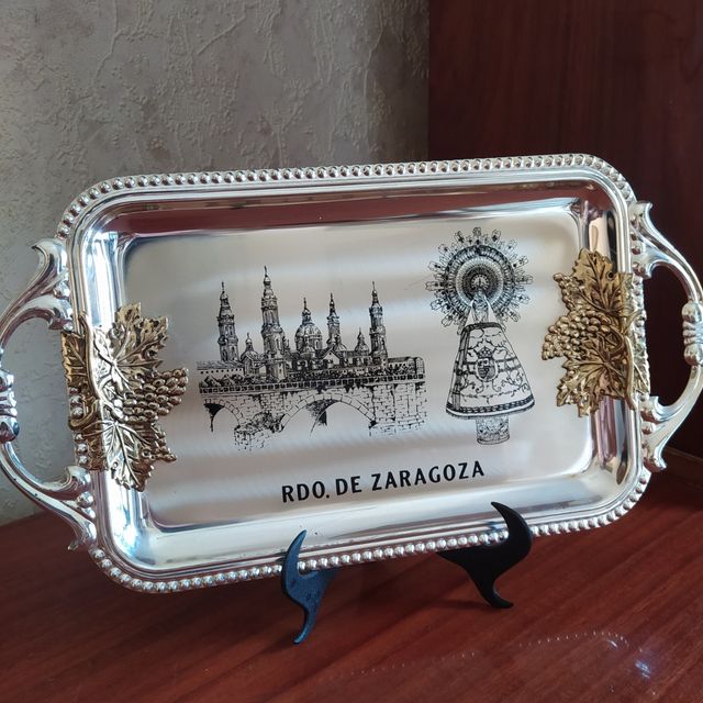 Bandeja plateada Recuerdo de Zaragoza