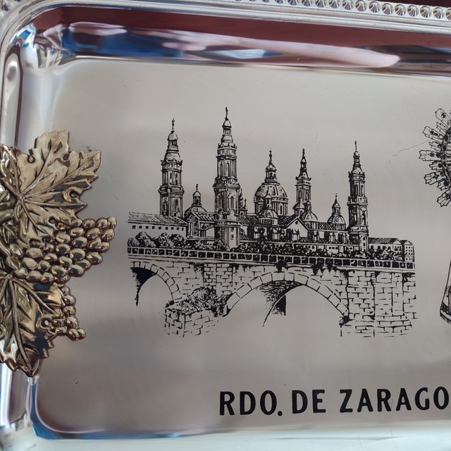 Bandeja plateada Recuerdo de Zaragoza