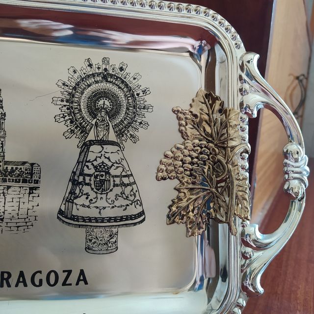 Bandeja plateada Recuerdo de Zaragoza