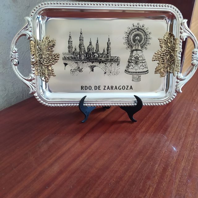 Bandeja plateada Recuerdo de Zaragoza