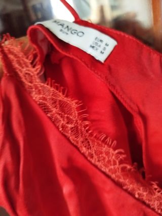 Top lencero Rojo Mango M 38 Tirantes
