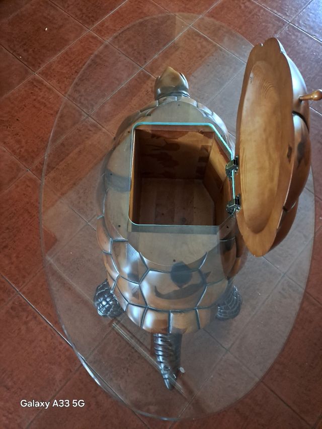 Mesa centro tortuga madera maciza