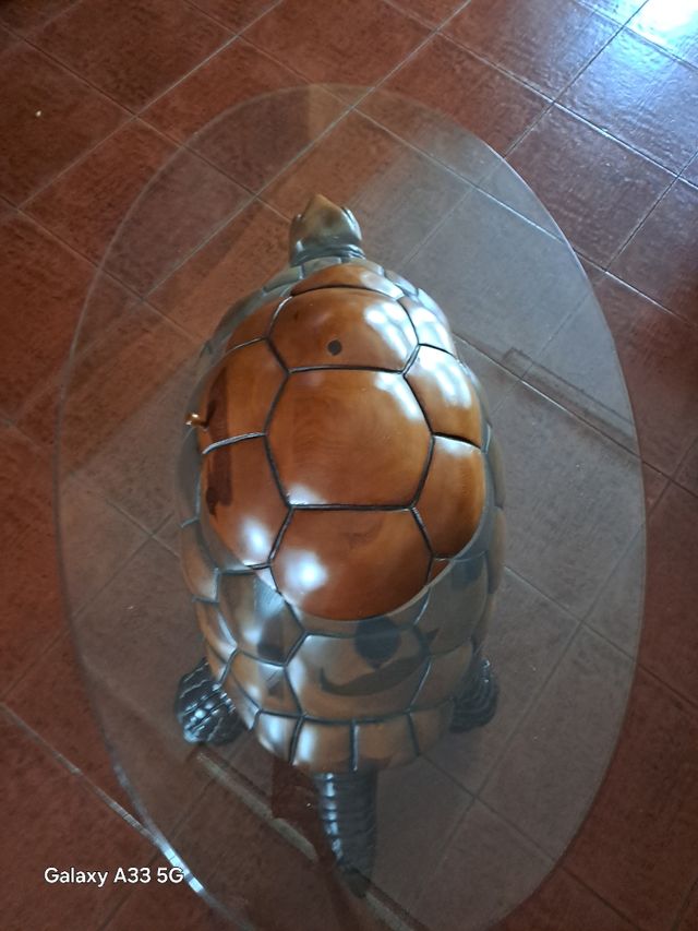 Mesa centro tortuga madera maciza