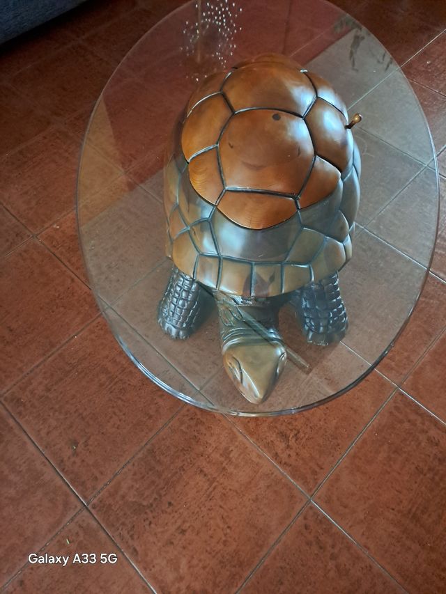 Mesa centro tortuga madera maciza