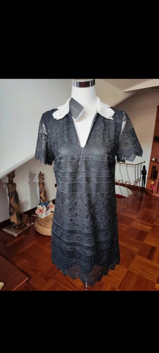 Vestito Zara pizzo nero Tg M