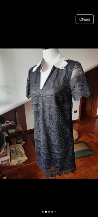 Vestito Zara pizzo nero Tg M