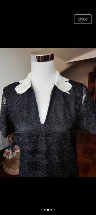 Vestito Zara pizzo nero Tg M