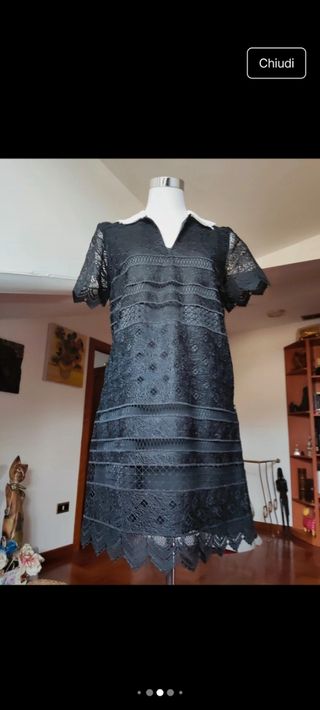 Vestito Zara pizzo nero Tg M