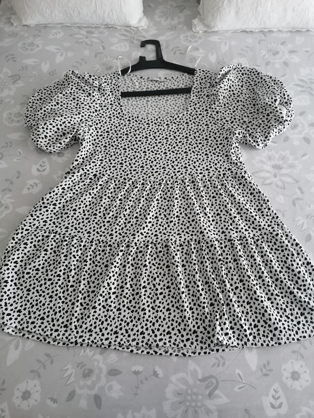 Vestido mujer blanco y negro - M