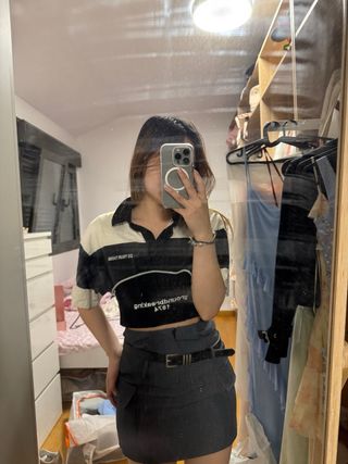 Conjunto top y falda negros - Talla S
