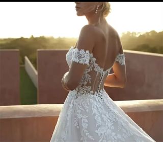 Vestido novia romántico blanco