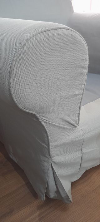 Sillón Ikea Ektorp 1 plaza - beige / blanco y rojo