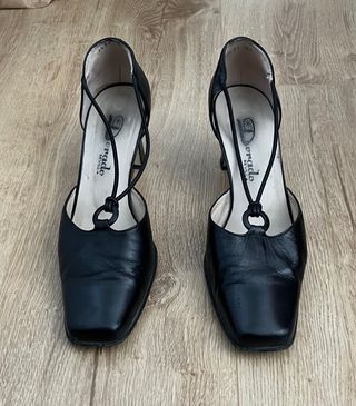 Zapatos Dorado mujer negros, talla 38